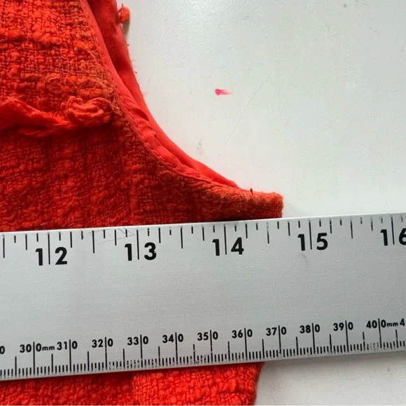 J.Crew Red Tweed Fringe Shift Dress Sleeveless Sheath Lined Cocktail Party 00 - Picture 7 of 11